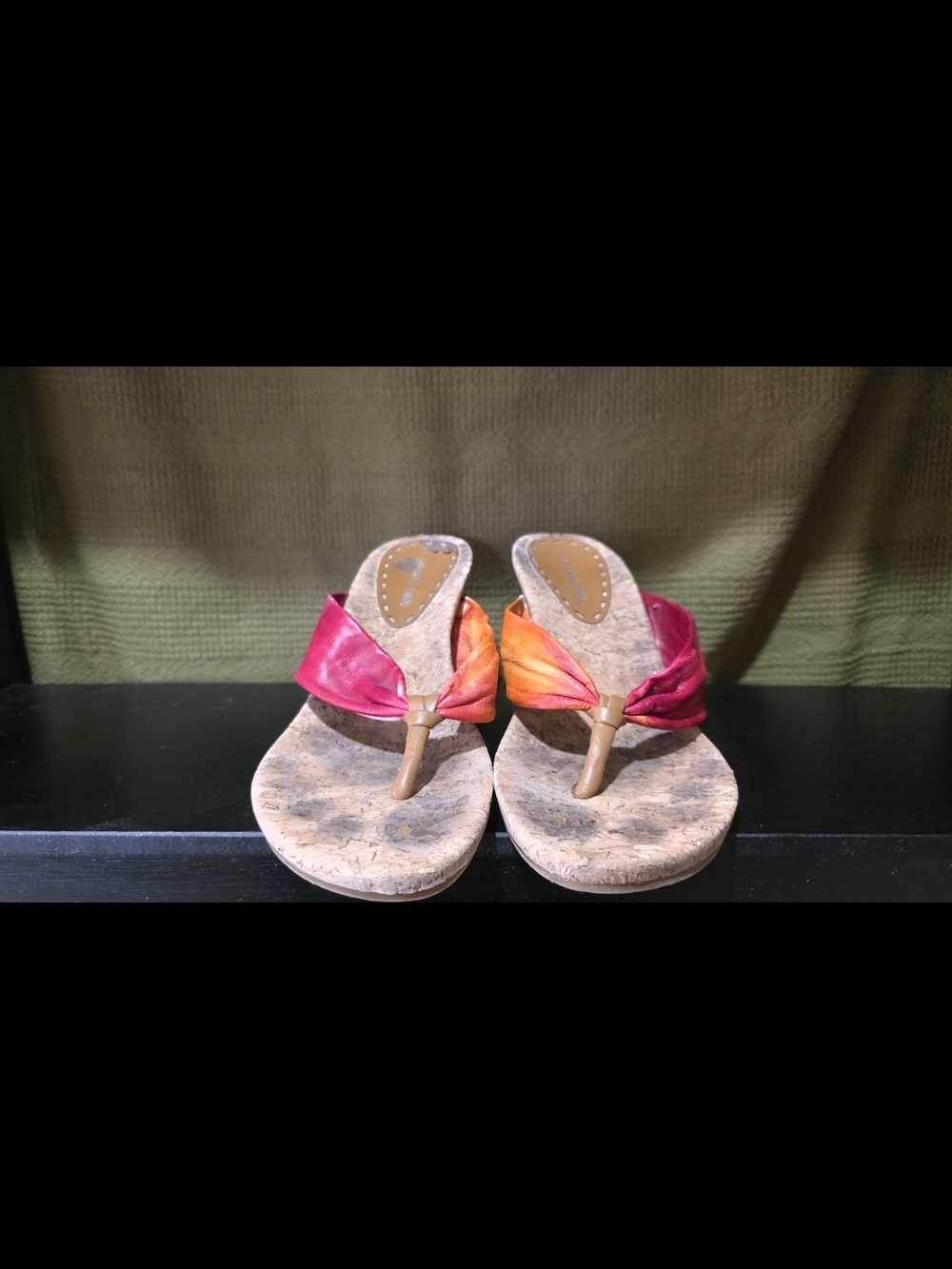 Gianni Bini Multicolor Tie-Dye Thong Sandals - Pink & Orange
